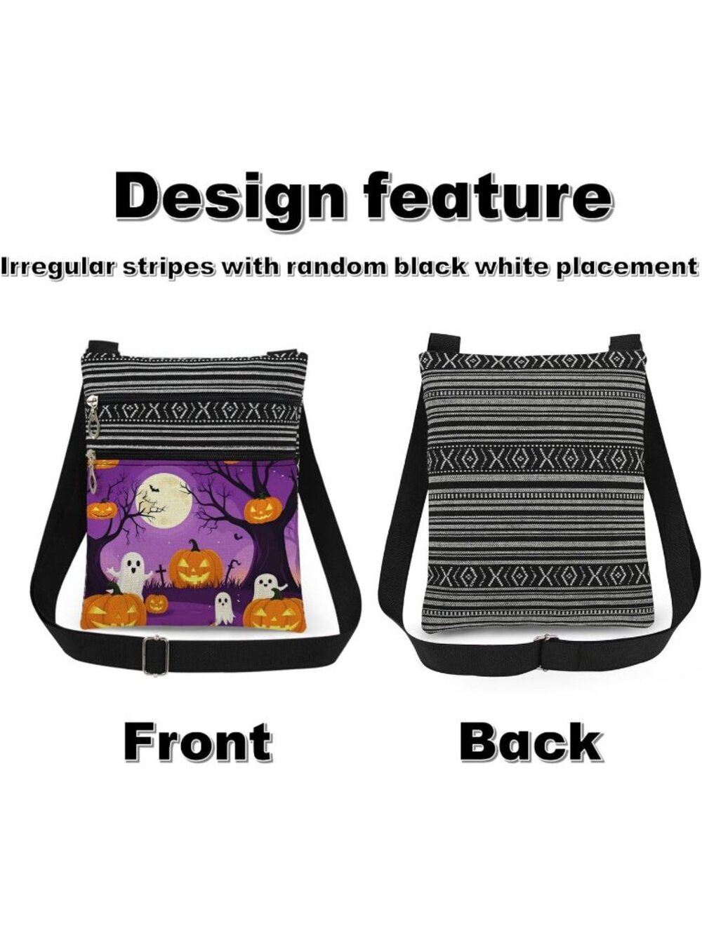 🎃Women's Camping Ghost Pumpkin Halloween Themed Purse Festive Cross Body Bag - Picture 7 of 7